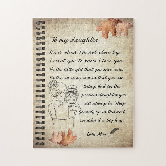 Daughter Gift | Letter To My Daughter From Mom Jigsaw Puzzle (Vertical)