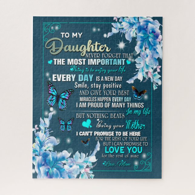 Daughter Gift | Letter To My Daughter From Mom Jigsaw Puzzle (Vertical)