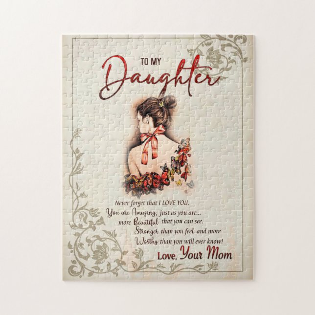 Daughter Gift | Letter To My Daughter From Mom Jigsaw Puzzle (Vertical)