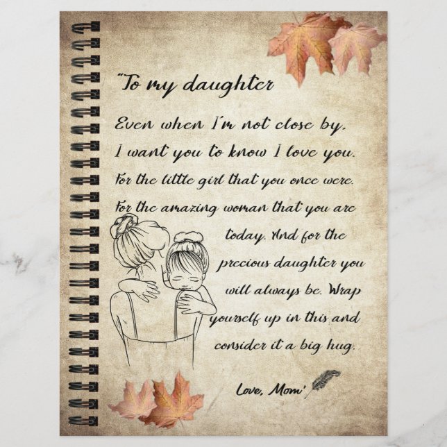 Daughter Gift | Letter To My Daughter From Mom Letterhead (Front)
