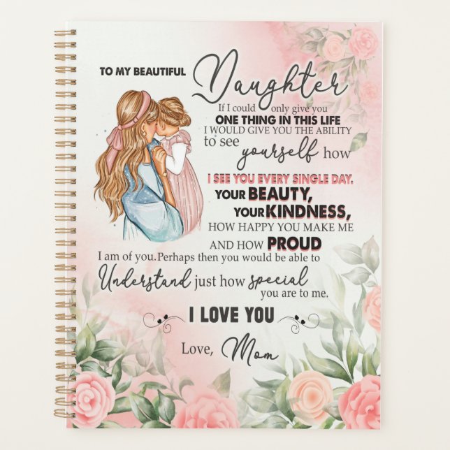 Daughter Gift | Letter To My Daughter From Mom Planner (Front)