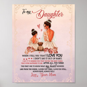 Daughter Gift Letter To My Daughter From Mom Poster