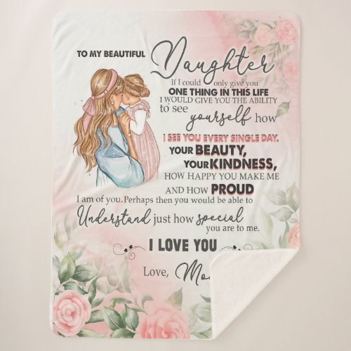 Daughter Gift  Letter To My Daughter From Mom Sherpa Blanket