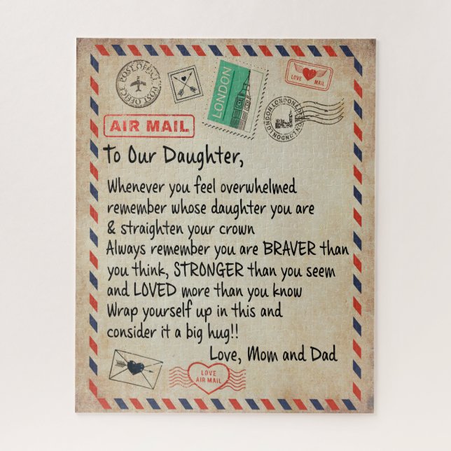 Daughter Gift | To Our Daughter Love From Mom Dad Jigsaw Puzzle (Vertical)