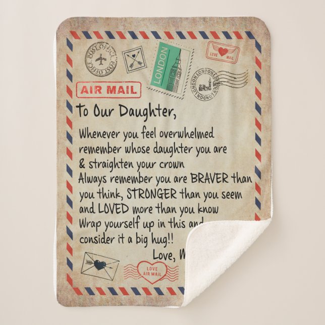 Daughter Gift | To Our Daughter Love From Mom Dad Sherpa Blanket (Front)