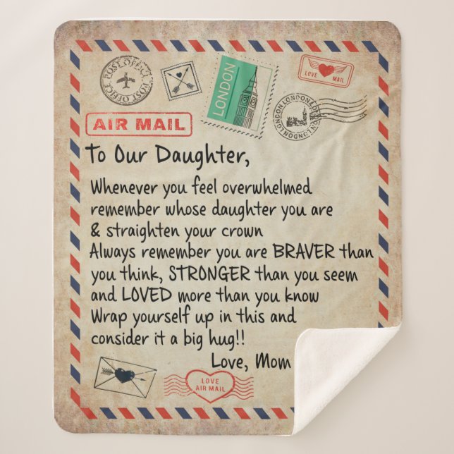 Daughter Gift | To Our Daughter Love From Mom Dad Sherpa Blanket (Front)