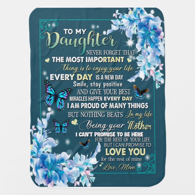 Daughter Gifts | Letter To My Daughter From Dad Baby Blanket (Front)
