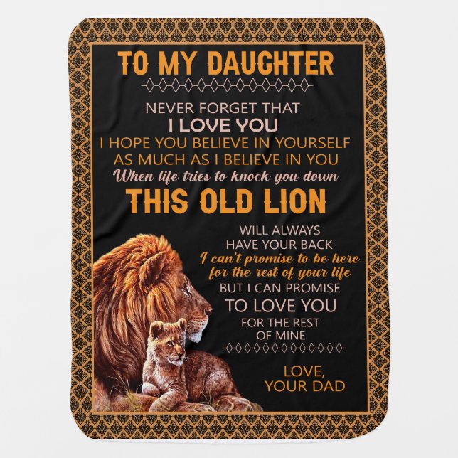Daughter Gifts | Letter To My Daughter From Dad Baby Blanket (Front)