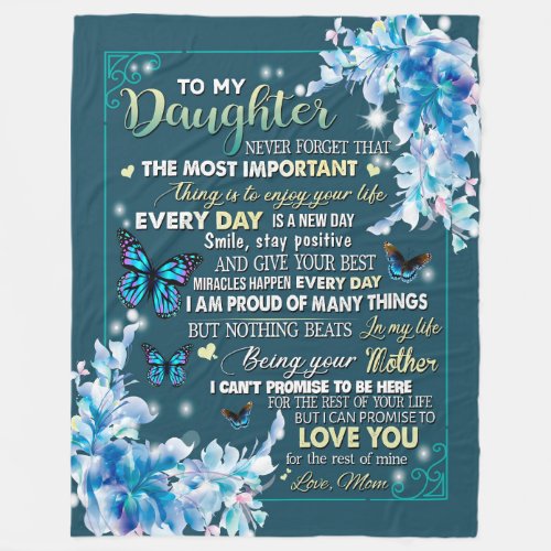 Daughter Gifts  Letter To My Daughter From Dad Fleece Blanket