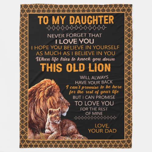 Daughter Gifts  Letter To My Daughter From Dad Fleece Blanket