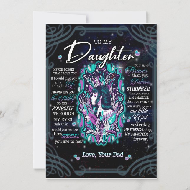 Daughter Gifts | Letter To My Daughter From Dad Invitation (Front)