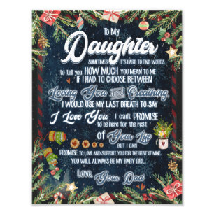 Daughter Gifts Letter To My Daughter From Dad Photo Print