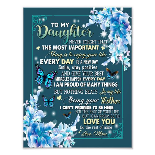 Daughter Gifts  Letter To My Daughter From Dad Photo Print