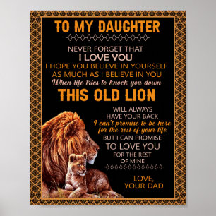 Daughter Gifts Letter To My Daughter From Dad Poster