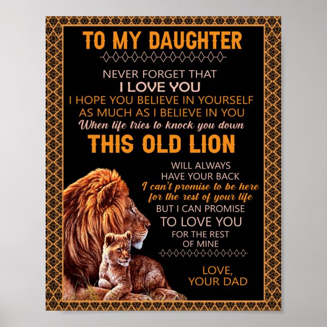 Daughter Gifts | Letter To My Daughter From Dad Poster (Front)