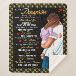 Daughter Gifts Letter To My Daughter From Dad Sherpa Blanket