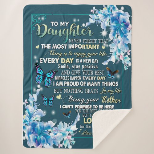 Daughter Gifts  Letter To My Daughter From Dad Sherpa Blanket