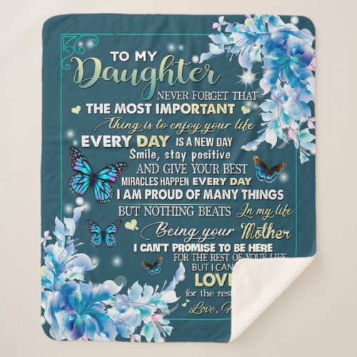 Daughter Gifts  Letter To My Daughter From Dad Sherpa Blanket