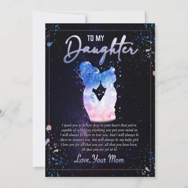 Daughter Gifts | Letter To My Daughter From Mom Holiday Card (Front)