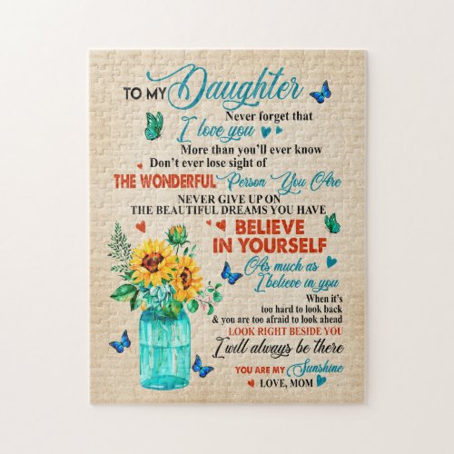Daughter Gifts  Letter To My Daughter From Mom Jigsaw Puzzle