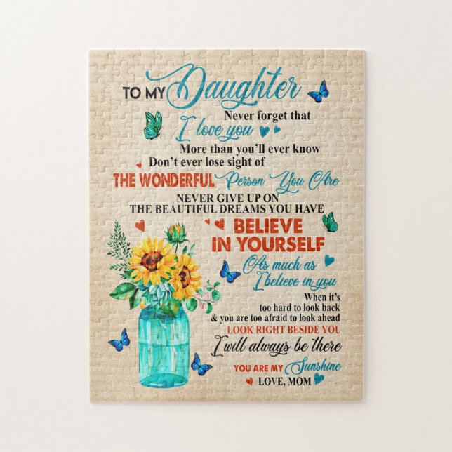 Daughter Gifts | Letter To My Daughter From Mom Jigsaw Puzzle (Vertical)