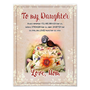Daughter Gifts Letter To My Daughter From Mom Photo Print