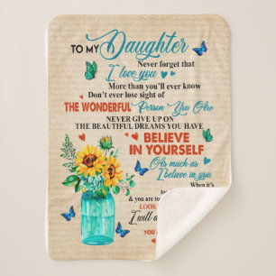 Daughter Gifts Letter To My Daughter From Mom Sherpa Blanket