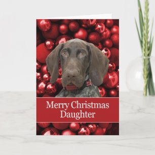 Daughter Glossy Grizzly Merry Christmas Holiday Card