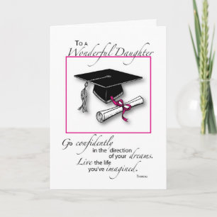 Daughter Graduation Pink Black Card