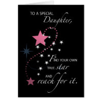 Daughter, Graduation Star Congratulations Card