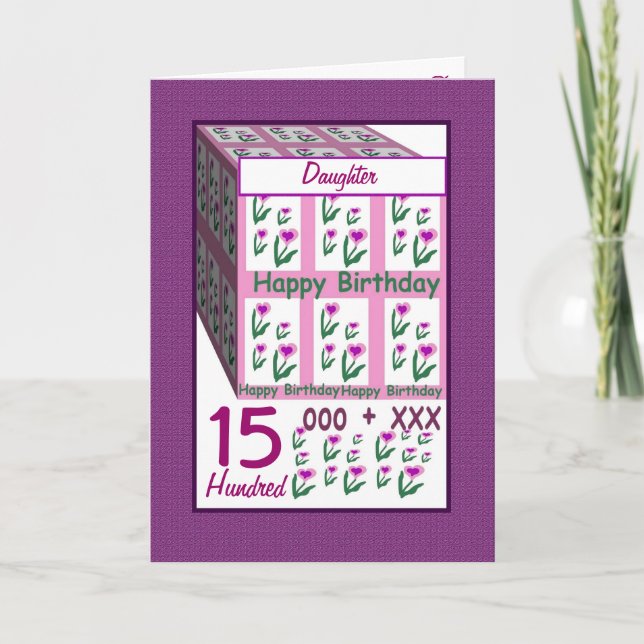 DAUGHTER - Happy 15th Birthday Card (Front)