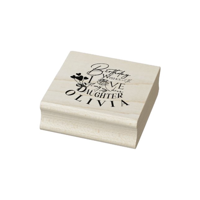 Daughter Happy Birthday  Rubber Stamp (Stamp)