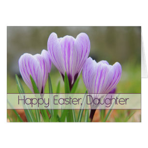 Daughter Happy Easter Purple crocuses Cards