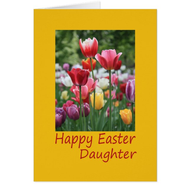 Daughter Happy Easter Tulip card (Front)