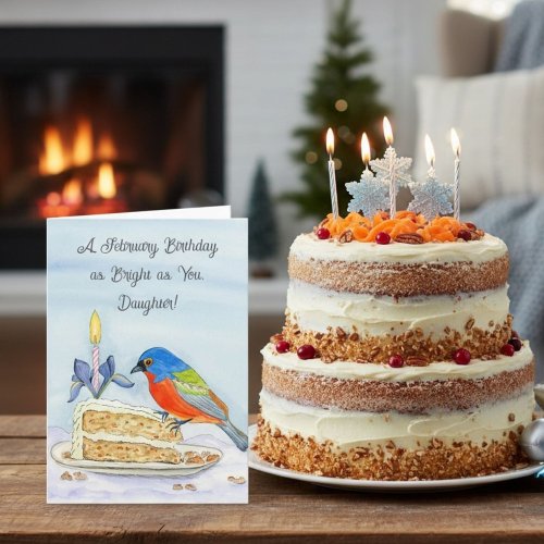Daughter Happy February Birthday Painted Bunting