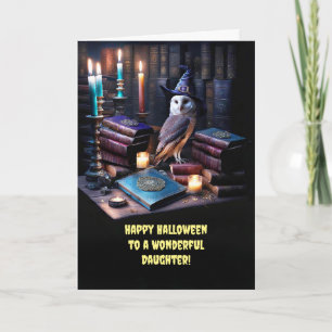 Daughter Happy Halloween with Cute Magical Witchy  Card