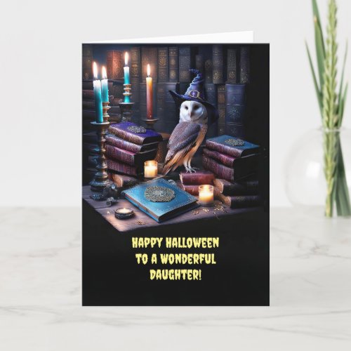 Daughter Happy Halloween with Cute Magical Witchy  Card