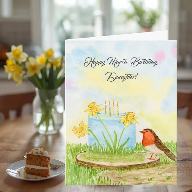 Daughter Happy March Birthday Daffodils Card (Creator Uploaded)