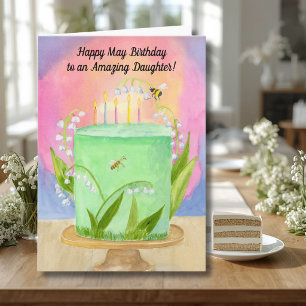 Daughter Happy May Birthday Lily of Valley Card