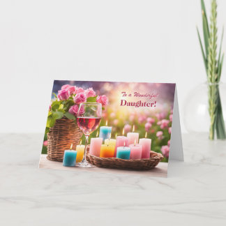 Daughter Happy Mothers Day Pretty Flowers  Holiday Card