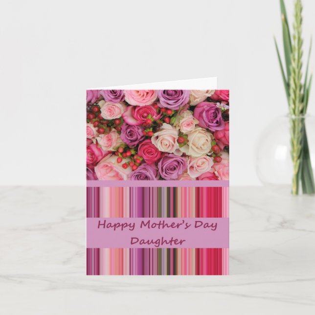 Daughter   Happy Mother's Day rose card (Front)