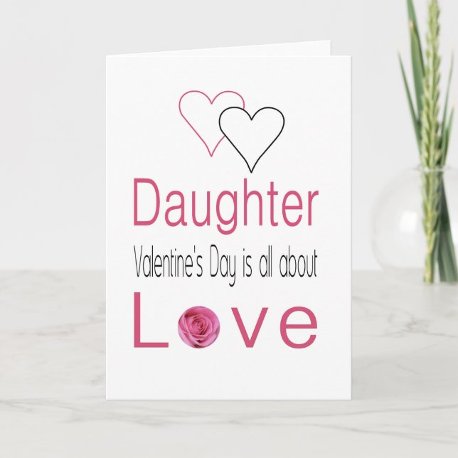 Daughter Happy Valentine's Day Roses Holiday Card (Front)