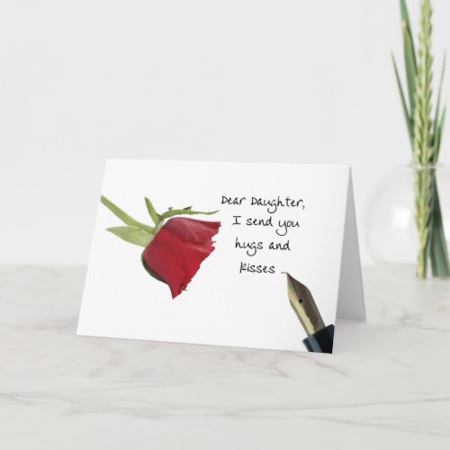 Daughter Happy Valentines Day Roses Holiday Card