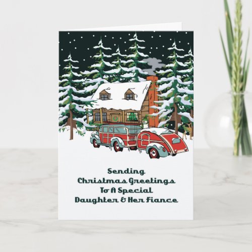Daughter  Her Fiance Christmas Greetings Holiday Card