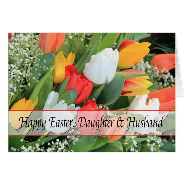 Daughter & Husband   Happy Easter Cards (Front Horizontal)