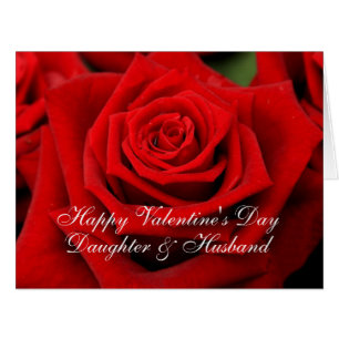 Daughter & Husband Happy Valentine's Day Roses Cards