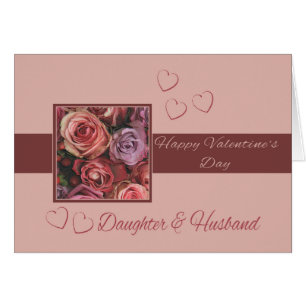 Daughter & Husband Happy Valentine's Day Roses Cards