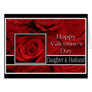 Daughter & Husband Happy Valentine's Day Roses Cards