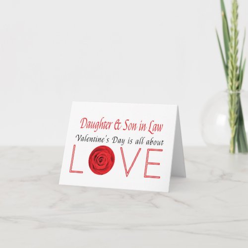 Daughter  Husband Happy Valentines Day Roses Holiday Card