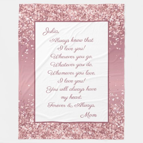 Daughter I Love You Fleece Blanket